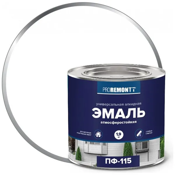 Эмаль "Проремонт" ПФ-115 1,9 кг бел.глянц./0006608/