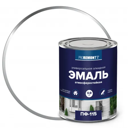 Эмаль "Проремонт" ПФ-115 0,9 кг бел.мат./0006612/