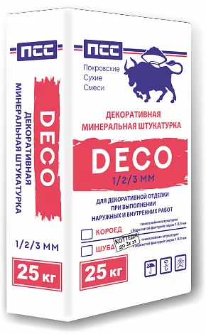 Штукатурка декоративная ПСС "Котедж" Шуба 2 мм 25 кг Белый