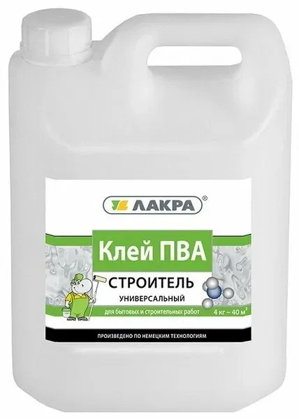 Клей ПВА "Лакра" 10 кг. универсальный Строитель /0007840/