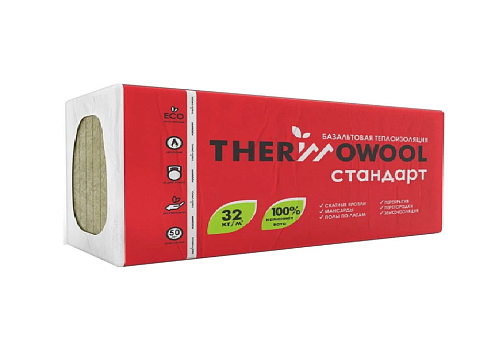 Утеплитель Изомин ThermoWool Стандарт(100*600*1200) (4шт/2,88м2/0,288м3/уп)(пл.32кг/м3)