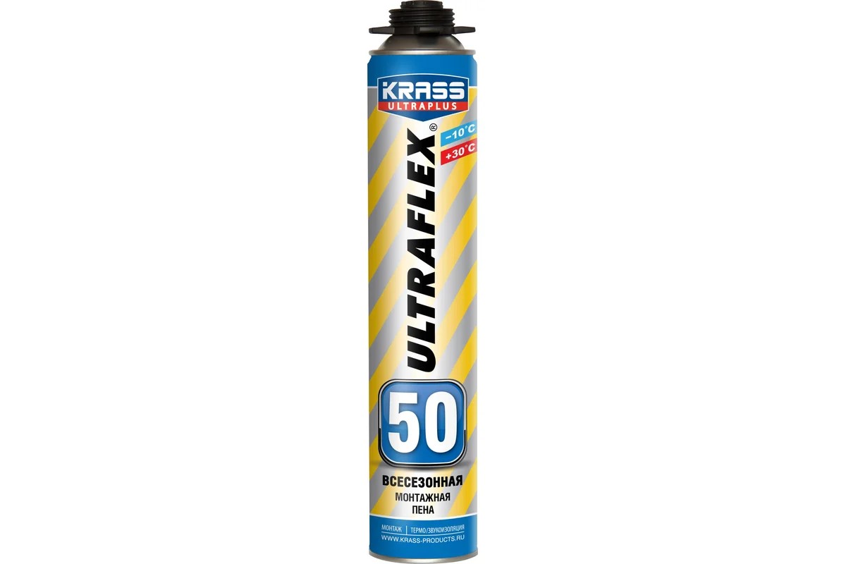 Пена монтажная KRASS ULTRAFLEX 50 проф. всесезонная 700мл/0005280/ под пистолет