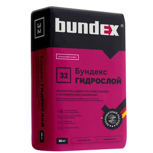 Штукатурка цементная 32 "Бундекс Гидрослой" (30 кг)  (42 шт/паллета)