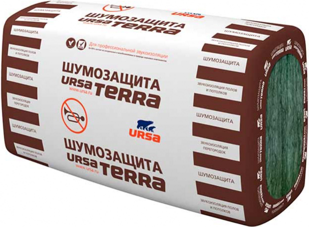 Утеплитель Урса TERRA Шумозащита (100*610*1200) (5шт/уп) (0,366 м3/3,66м2) (пл.14кг/м3)