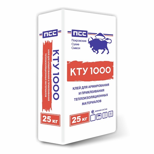Клей монтажный ПСС КТУ 1000 ЗИМНИЙ для армирования утеплителя (25 кг) (48 шт/паллета)