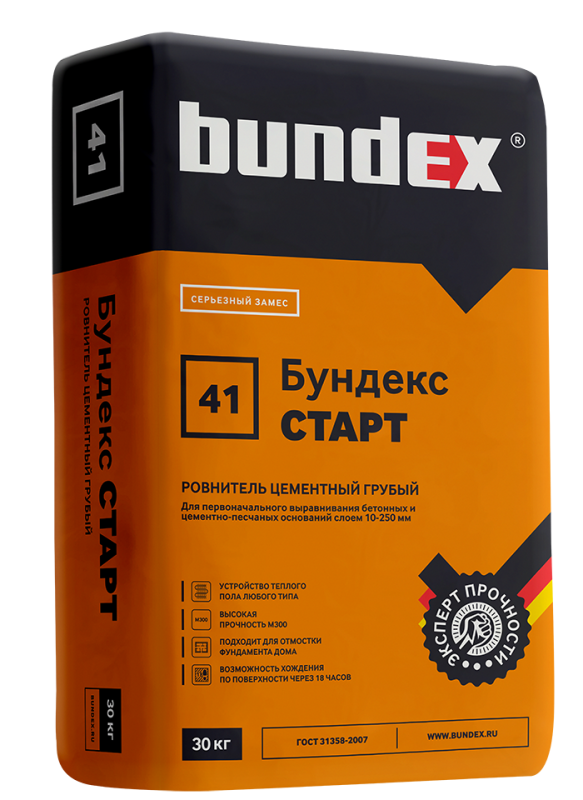 Стяжка высокопрочная "Бундекс Старт" 30 кг.