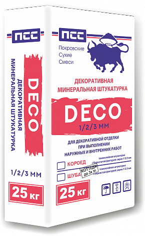 Штукатурка декоративная ПСС "Котедж" Шуба 2 мм 25 кг Белый